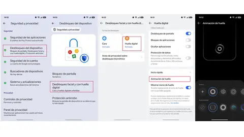 Cambiando la animación y el icono de la huella Cambiando la animación y el icono de la huella