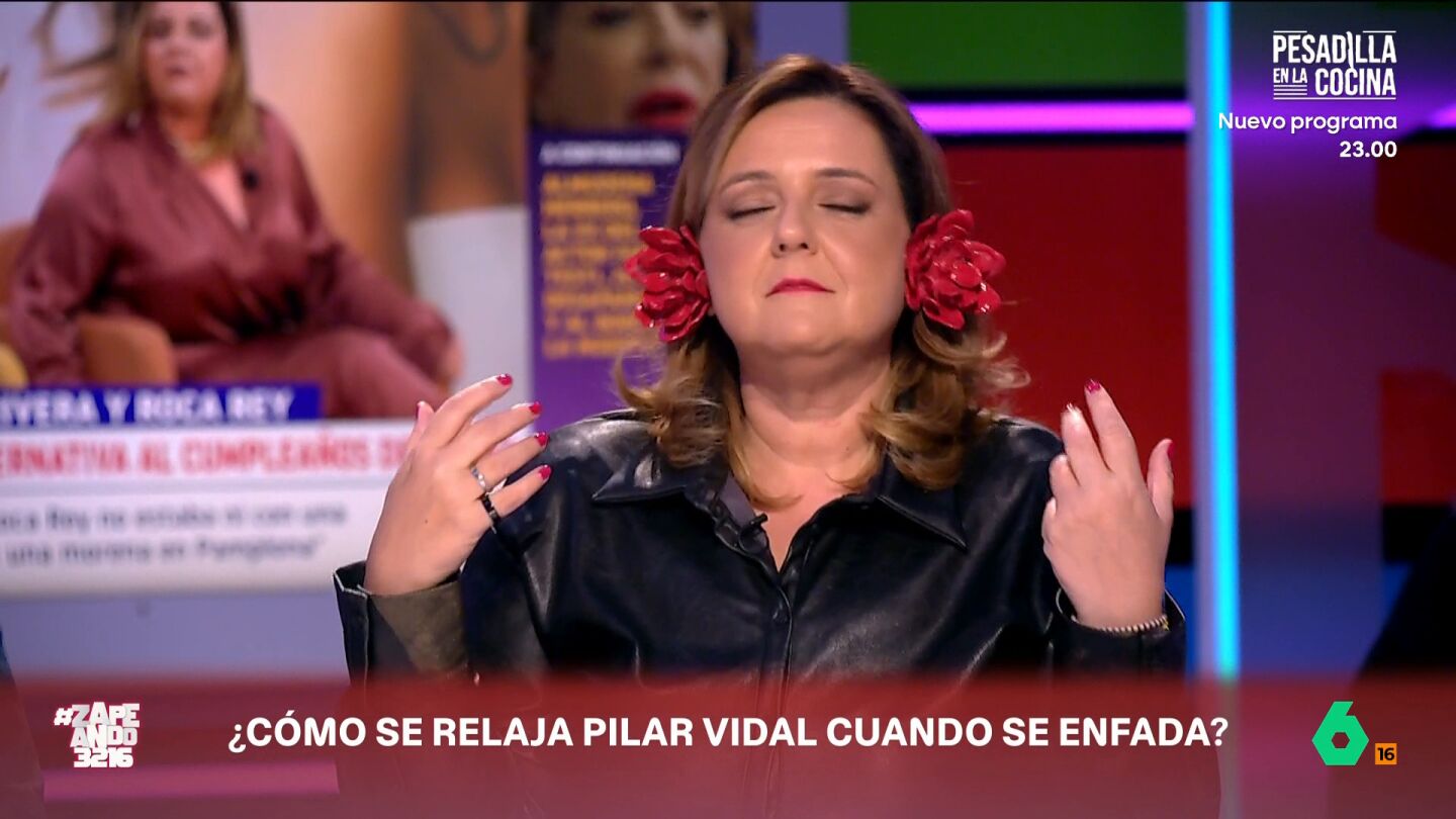 El otro d&iacute;a se pudo ver a Pilar Vidal muy enfadada en 'Y ahora Sonsoles'. Por ello, la colaboradora de Zapeando desvela en directo cu&aacute;les son sus m&eacute;todos de relajaci&oacute;n para expulsar los demonios despu&eacute;s de momentos como estos.