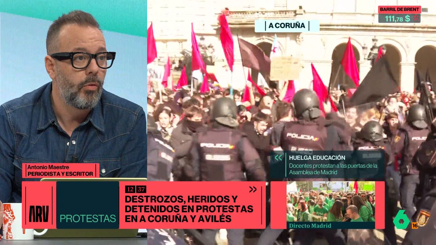Maestre, sobre los altercados en Coru&ntilde;a: "&Uacute;ltimamente vemos que la Polic&iacute;a no respeta el derecho a la protesta de ciertos colectivos"