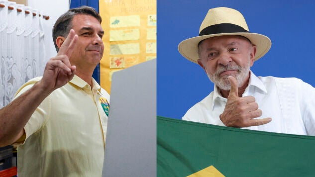 Imagen del mandatario brasile&ntilde;o, Luiz In&aacute;cio Lula da Silva, y el senador Fl&aacute;vio Bolsonaro.
