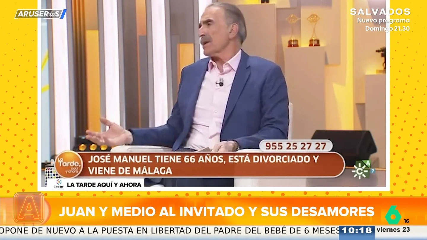 El inesperado 'zasca' de Juan y Medio a un soltero de 66 años que busca el amor El inesperado 'zasca' de Juan y Medio a un soltero de 66 años que busca el amor