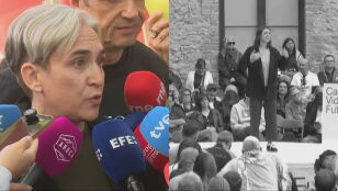 Ada Colau e Irene Montero en la carrera ante el 29N.
