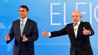 El presidente brasile&ntilde;o, Luiz In&aacute;cio Lula da Silva, y el senador Fl&aacute;vio Bolsonaro.