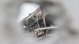 Edificio destruido por la guerra de Ucrania