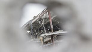 Edificio destruido por la guerra de Ucrania