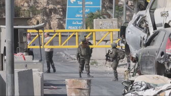 Soldados israel&iacute;es, en Cisjordania