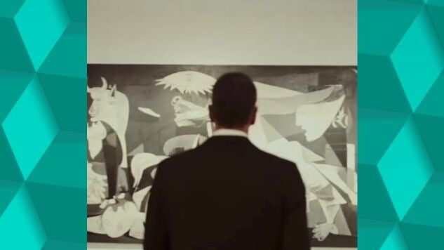 Pedro S&aacute;nchez viendo El Guernica