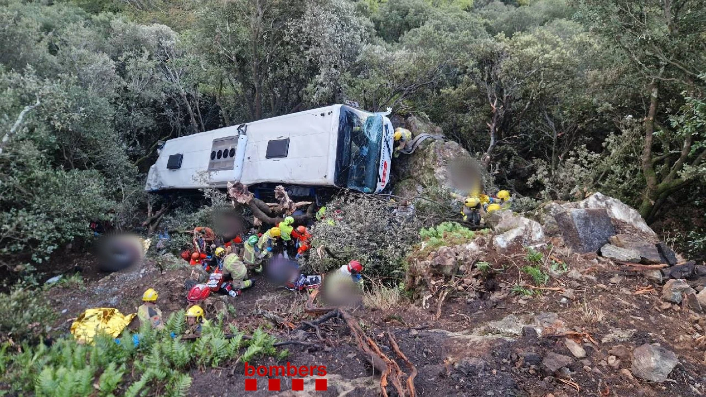 Accidente de autobús en Fogars de Montclús, Barcelona. Accidente de autobús en Fogars de Montclús, Barcelona.