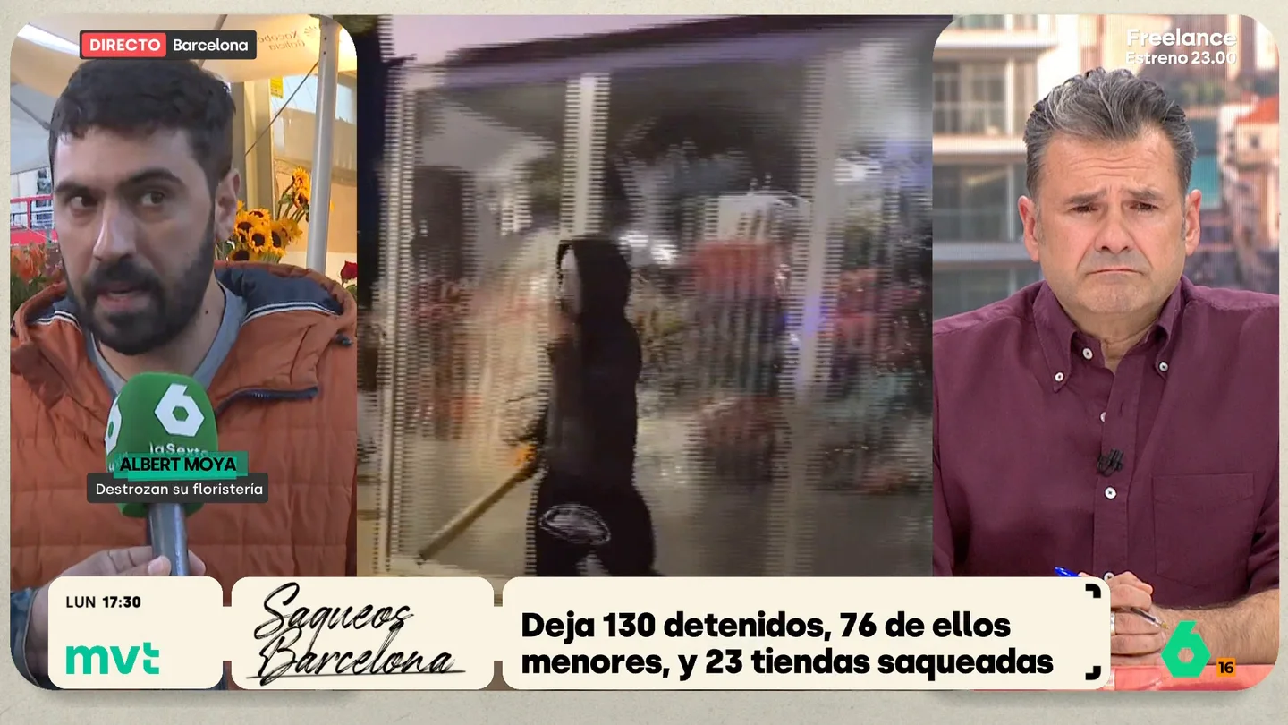 La indignación de un comerciante de Barcelona afectado por los saqueos: "Esto es violencia gratuita, es destrozar por vicio" La indignación de un comerciante de Barcelona afectado por los saqueos: "Esto es violencia gratuita, es destrozar por vicio"