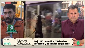 La indignaci&oacute;n de un comerciante de Barcelona afectado por los saqueos: "Esto es violencia gratuita, es destrozar por vicio"