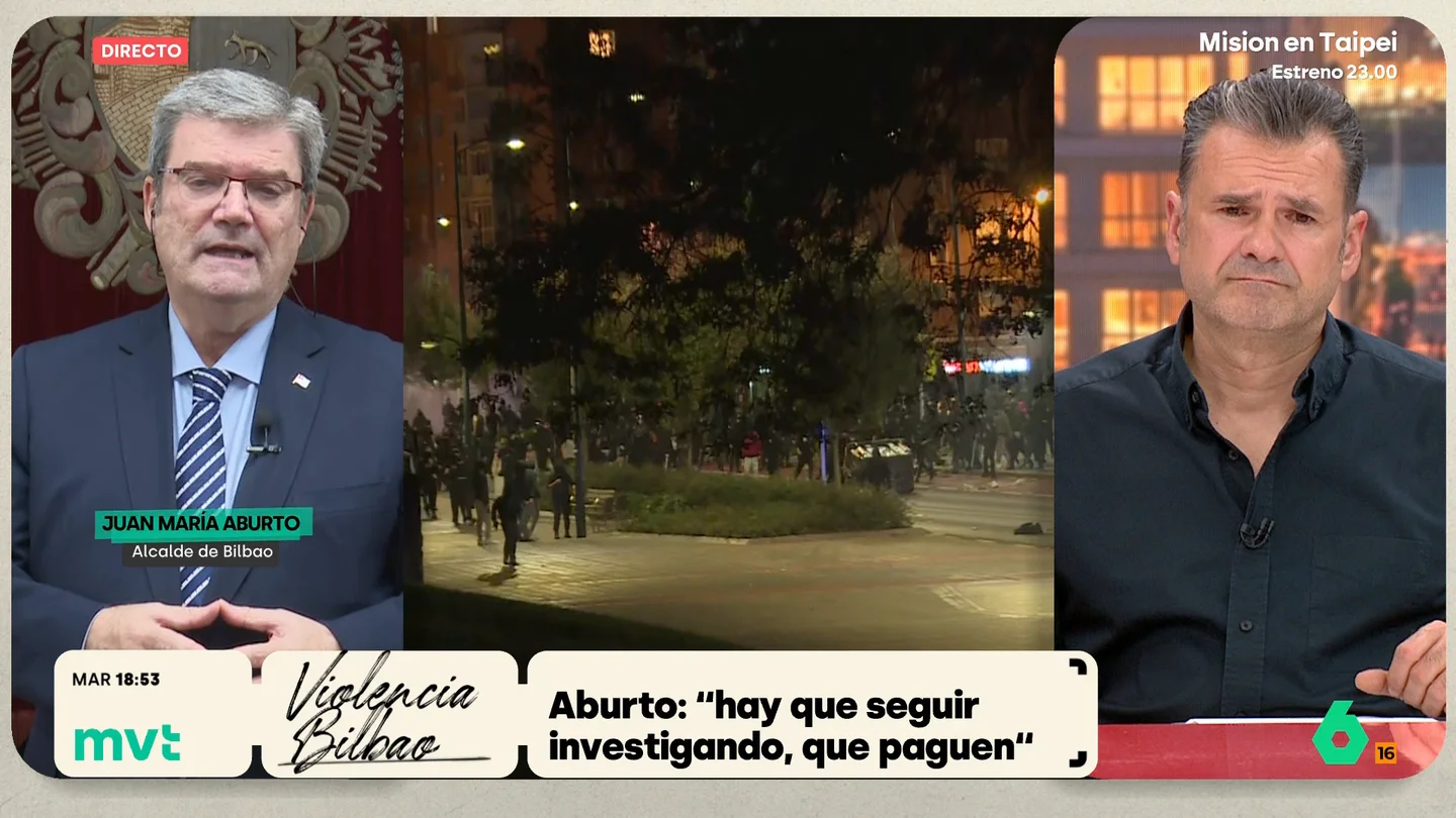 El alcalde de Bilbao condena los disturbios "con rotundidad": "No son antifascistas, son auténticos fascistas" El alcalde de Bilbao condena los disturbios "con rotundidad": "No son antifascistas, son auténticos fascistas"
