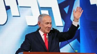 El primer ministro de Israel, Benjamin Netanyahu, durante un acto de su partido este mi&eacute;rcoles.