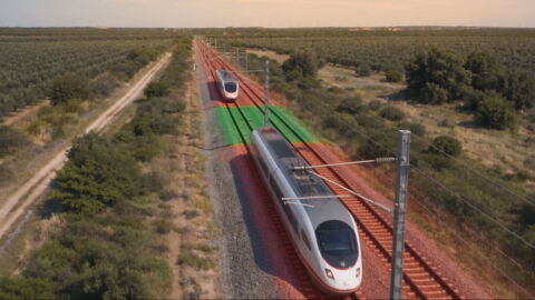 Si el sistema LZB detecta que dos trenes se acercan, activa autom&aacute;ticamente el frenado de emergencia.