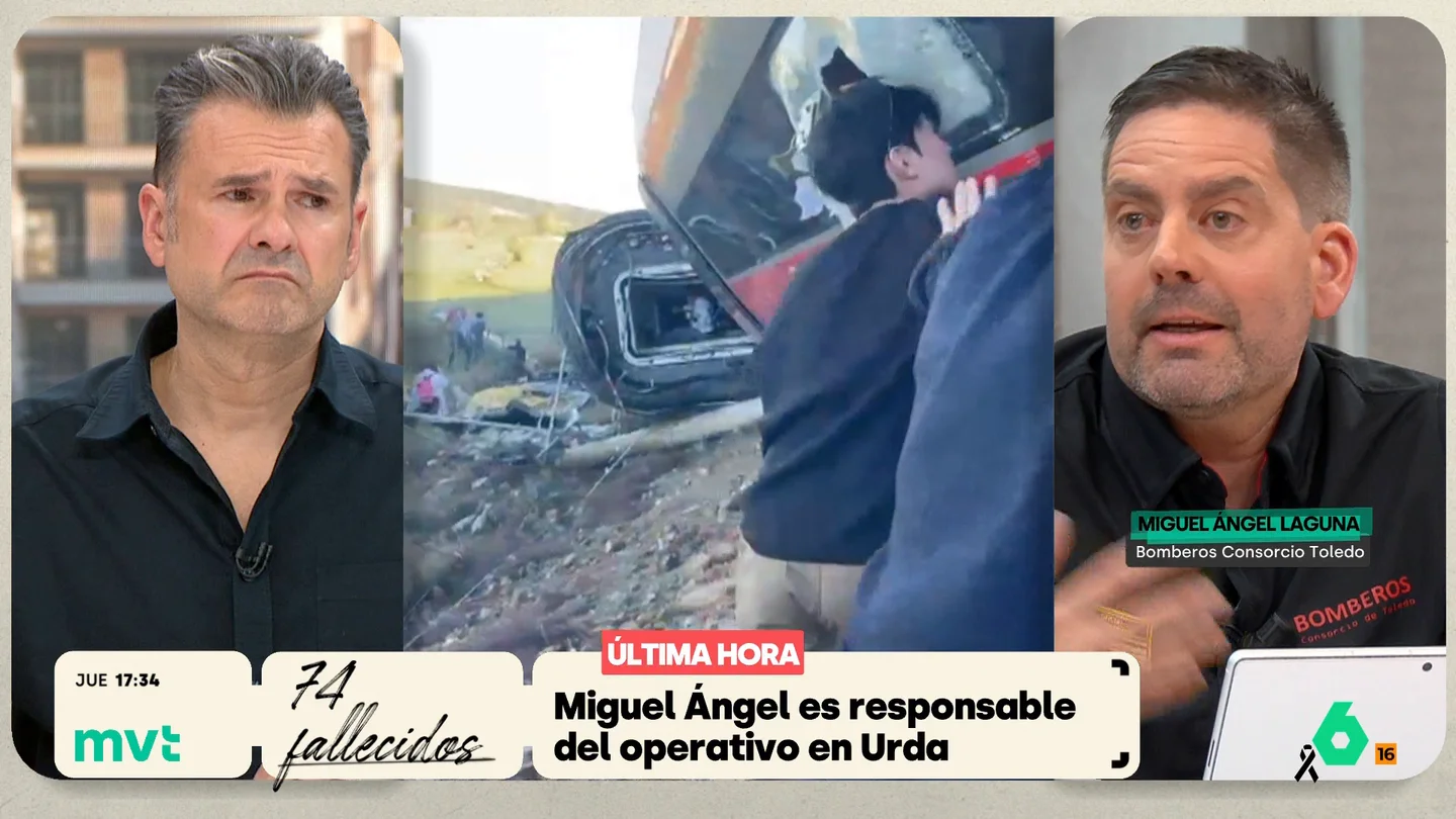 Miguel Ángel Laguna, bombero en el accidente de tren de Urda: "Lo que más te dura es el olor del escenario. No lo olvidas" Miguel Ángel Laguna, del Consorcio de Bomberos de Toledo, explica en Más Vale Tarde cómo vivió las primeras tareas de rescate en el accidente ferroviario y asegura que lo que más marca en estos casos es el olor: "Se te queda como adherido y es lo que te hace recuperar imágenes".