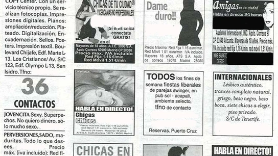 Anuncios de prostitución en la prensa Anuncios de prostitución en la prensa
