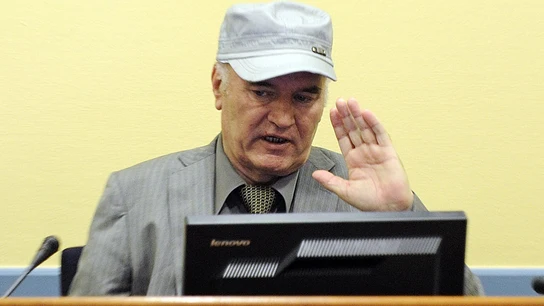 Ratko Mladic, en su comparecencia en La Haya Ratko Mladic, en su comparecencia en La Haya