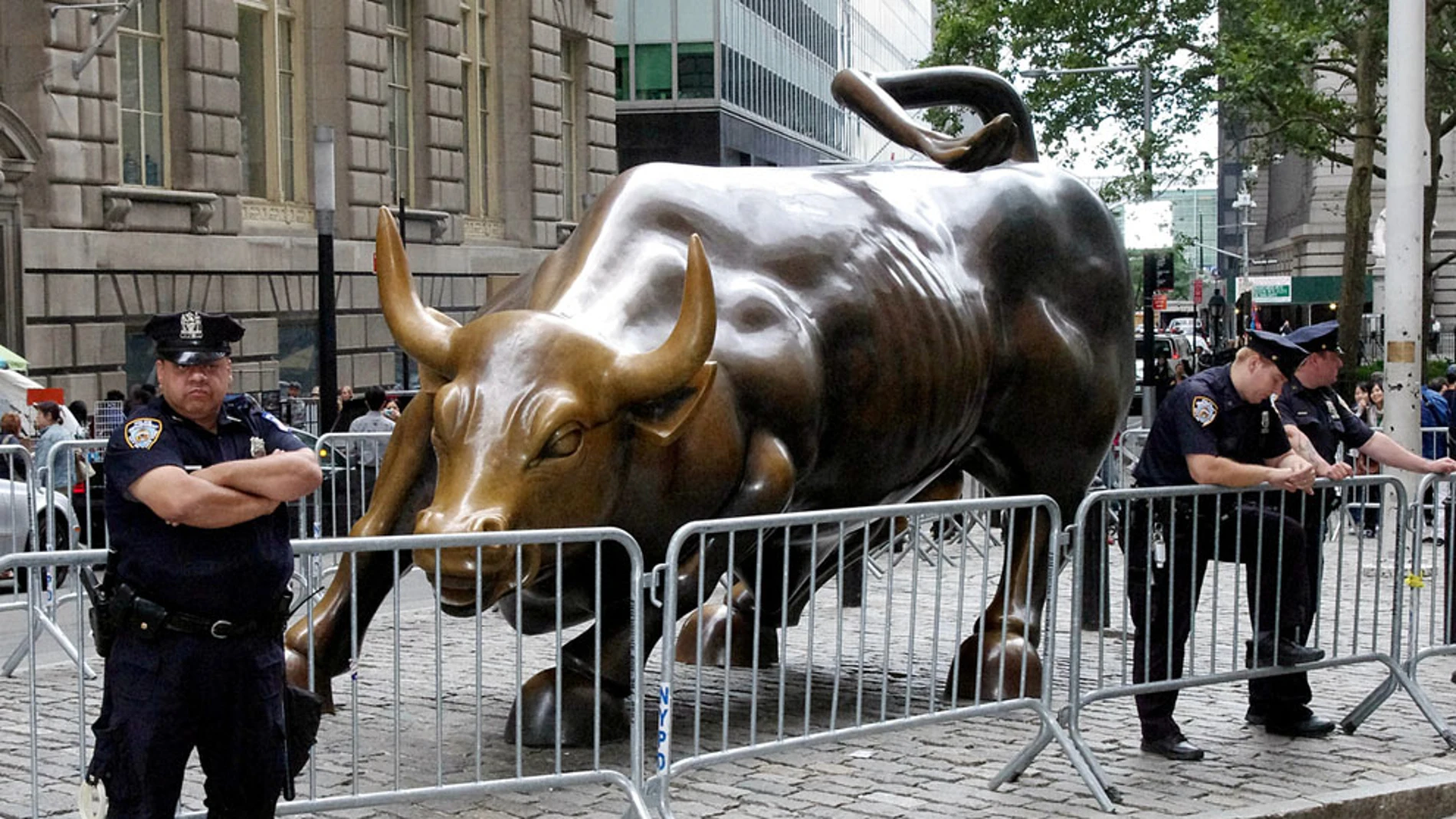 El toro de Wall Street, protegido en una imagen de archivo