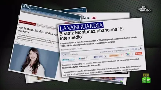Imagen Beatriz Montañez se despide de El Intermedio Imagen Beatriz Montañez se despide de El Intermedio