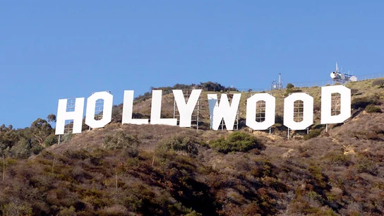 Cartel de la industria cinematográfica de Hollywood en las colinas de Los Ángeles. Cartel de la industria cinematográfica de Hollywood en las colinas de Los Ángeles.