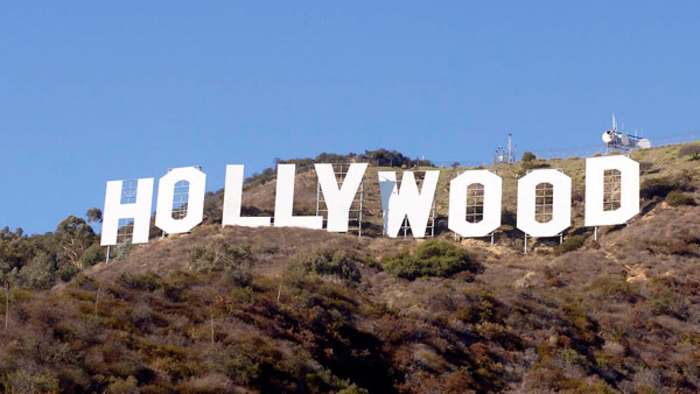 Cartel de la industria cinematogr&aacute;fica de Hollywood en las colinas de Los &Aacute;ngeles.