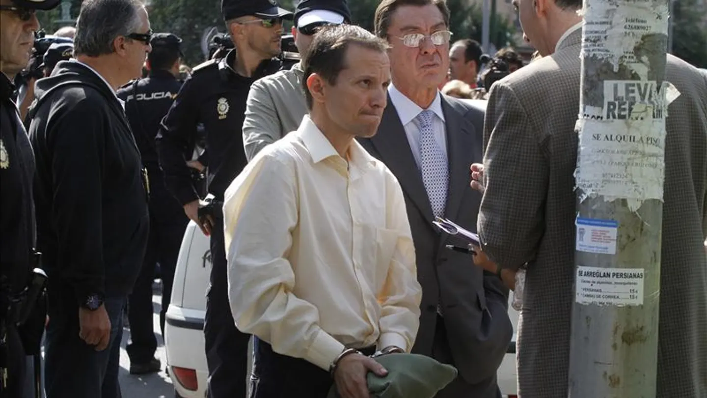 José Bretón durante la reconstrucción policial en el parque José Bretón durante la reconstrucción policial en el parque