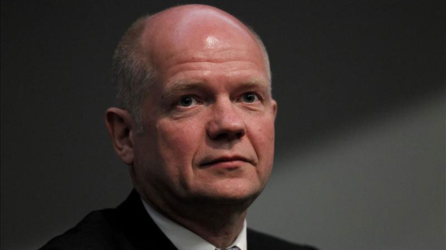 El ministro brit&aacute;nico de Exteriores, William Hague