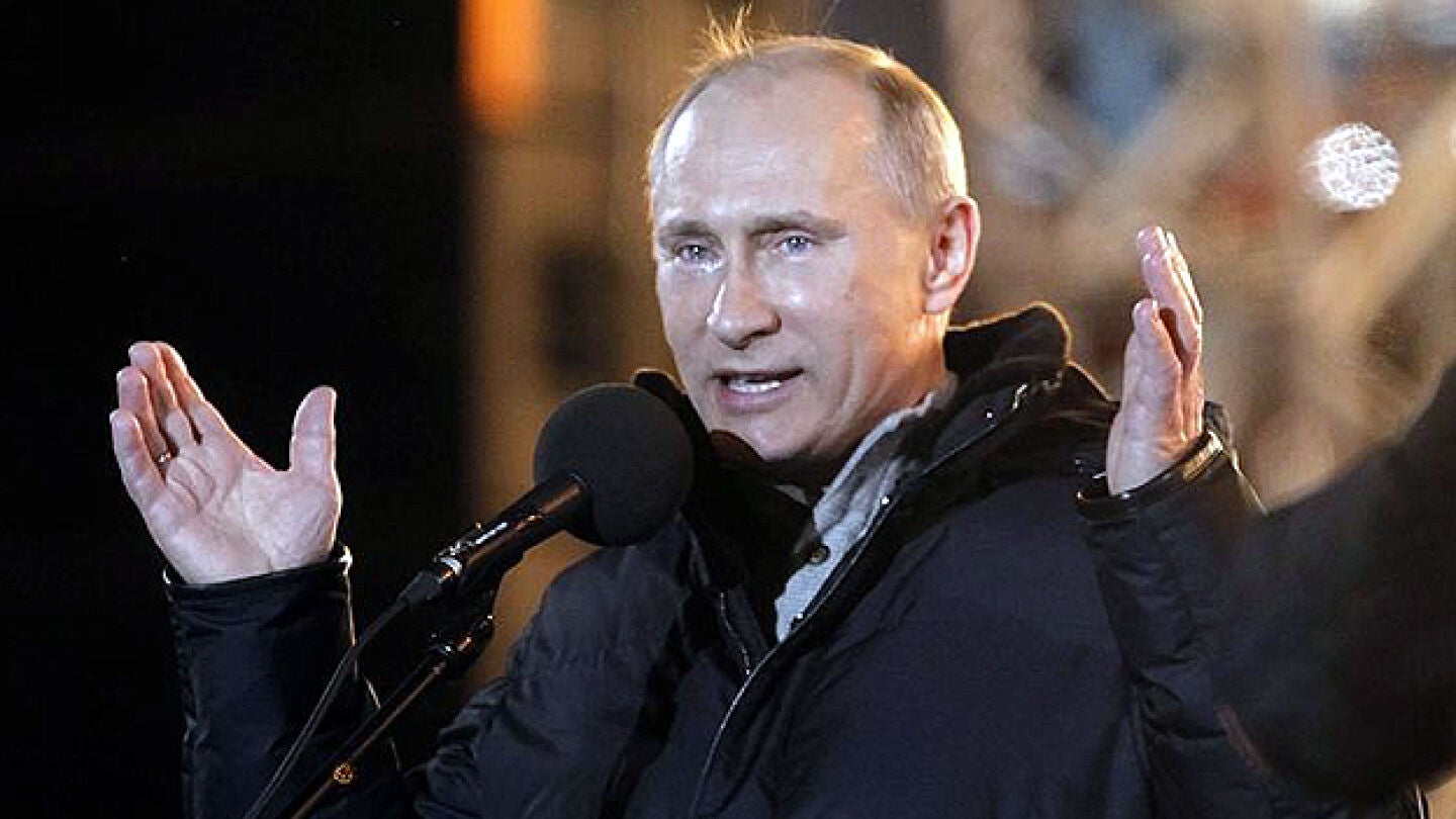 Putin, emocionado tras su victoria en las elecciones