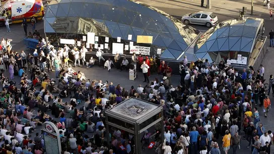 La Puerta del Sol de Madrid, escenario de las movilizaciones conmemorativas del primera aniversario del 15M La Puerta del Sol de Madrid, escenario de las movilizaciones conmemorativas del primera aniversario del 15M