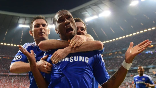 Drogba celebra el empate ante el Bayern Drogba celebra el empate ante el Bayern
