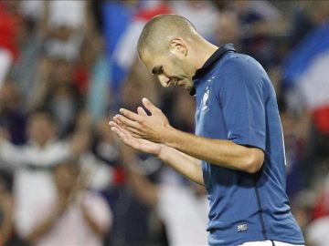 Benzema, en un encuentro con Francia Benzema, en un encuentro con Francia