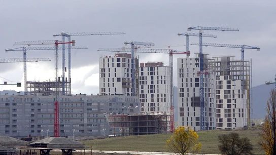 Paisaje de viviendas en construcción Paisaje de viviendas en construcción