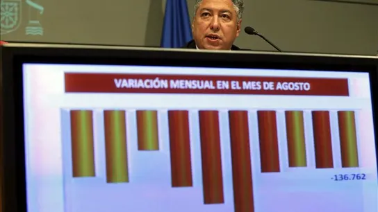 El secretario de Seguridad Social, Tomás Burgos, durante la rueda de prensa El secretario de Seguridad Social, Tomás Burgos, durante la rueda de prensa