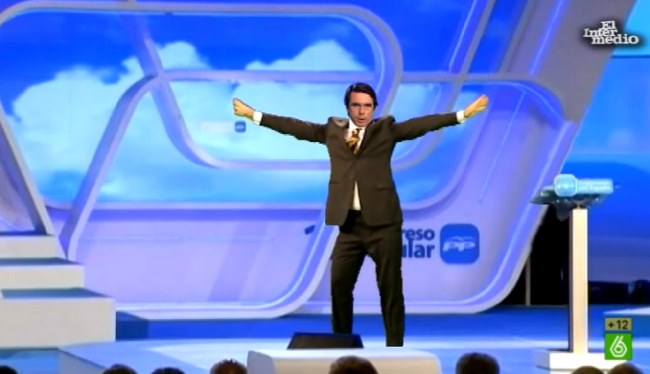 Aznar baila el himno del PP para los simpatizantes del partido