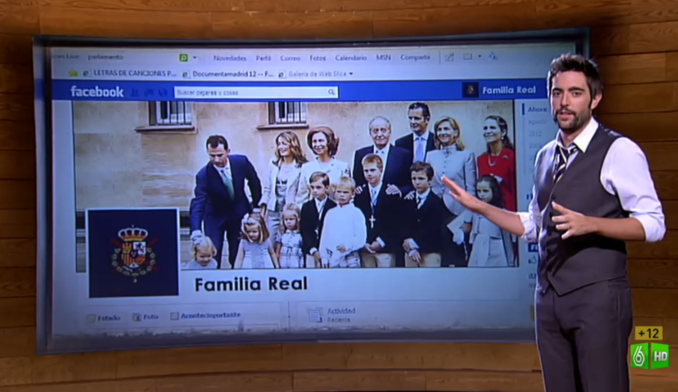 Dani Mateo imagina cómo sería el Facebook de la Familia Real Dani Mateo imagina cómo sería el Facebook de la Familia Real