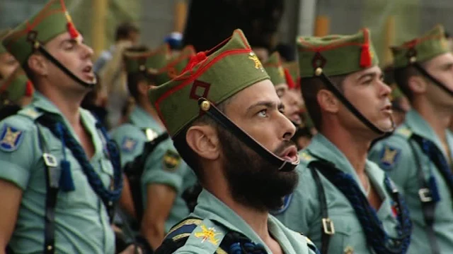 Legionarios durante la Fiesta Nacional