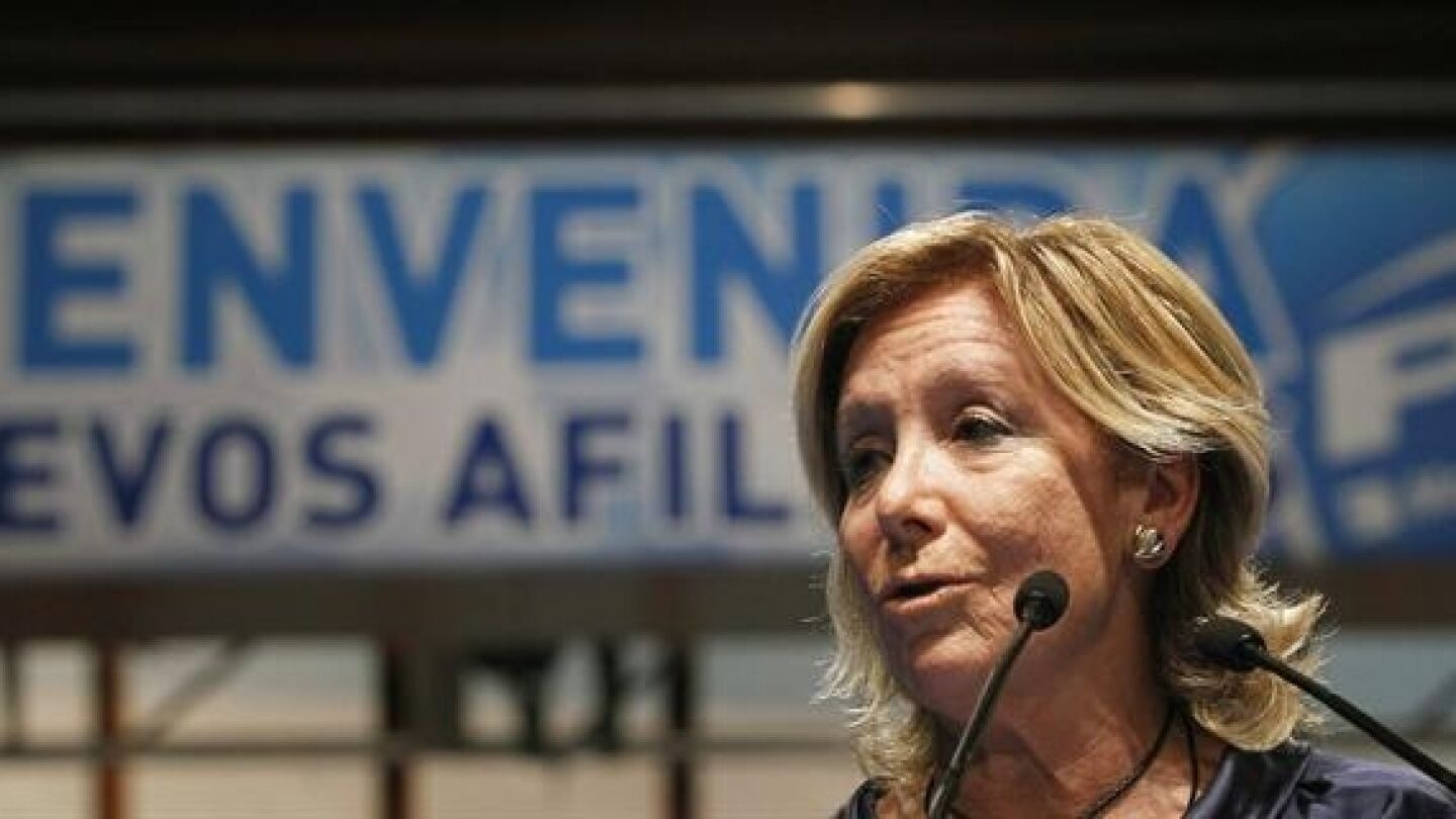 Aguirre en un acto en Villaviciosa de Od&oacute;n, Madrid