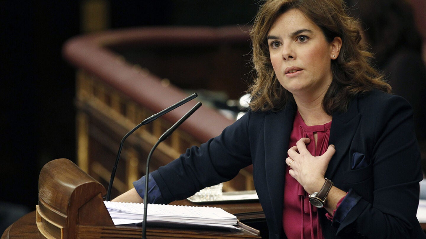 Soraya S&aacute;enz de Santamar&iacute;a en el Congreso, Madrid Arena 