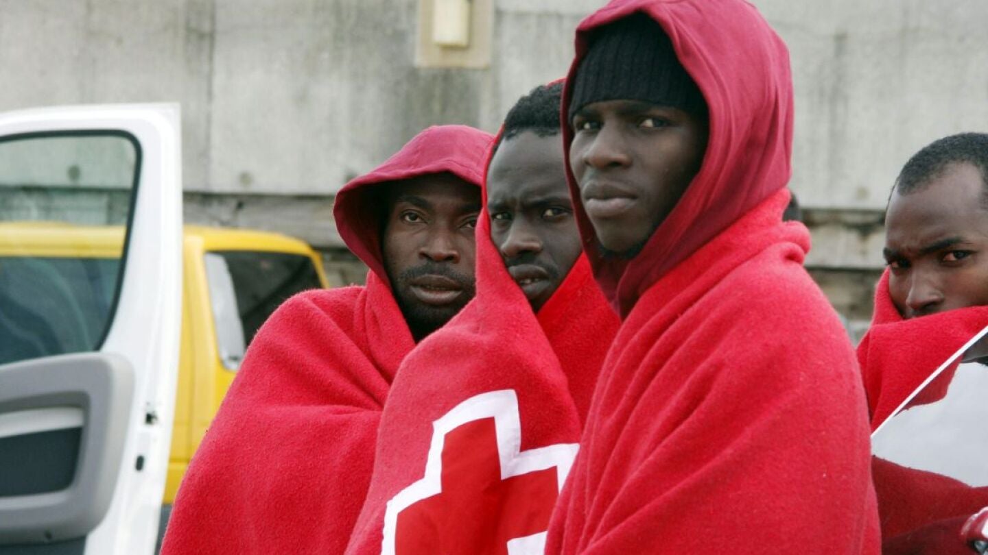 Inmigrantes subsaharianos rescatados el pasado d&iacute;a 31 de octubre