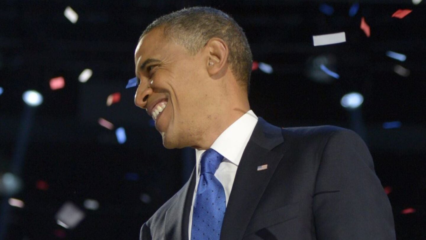 Barack Obama tras su victoria en las elecciones