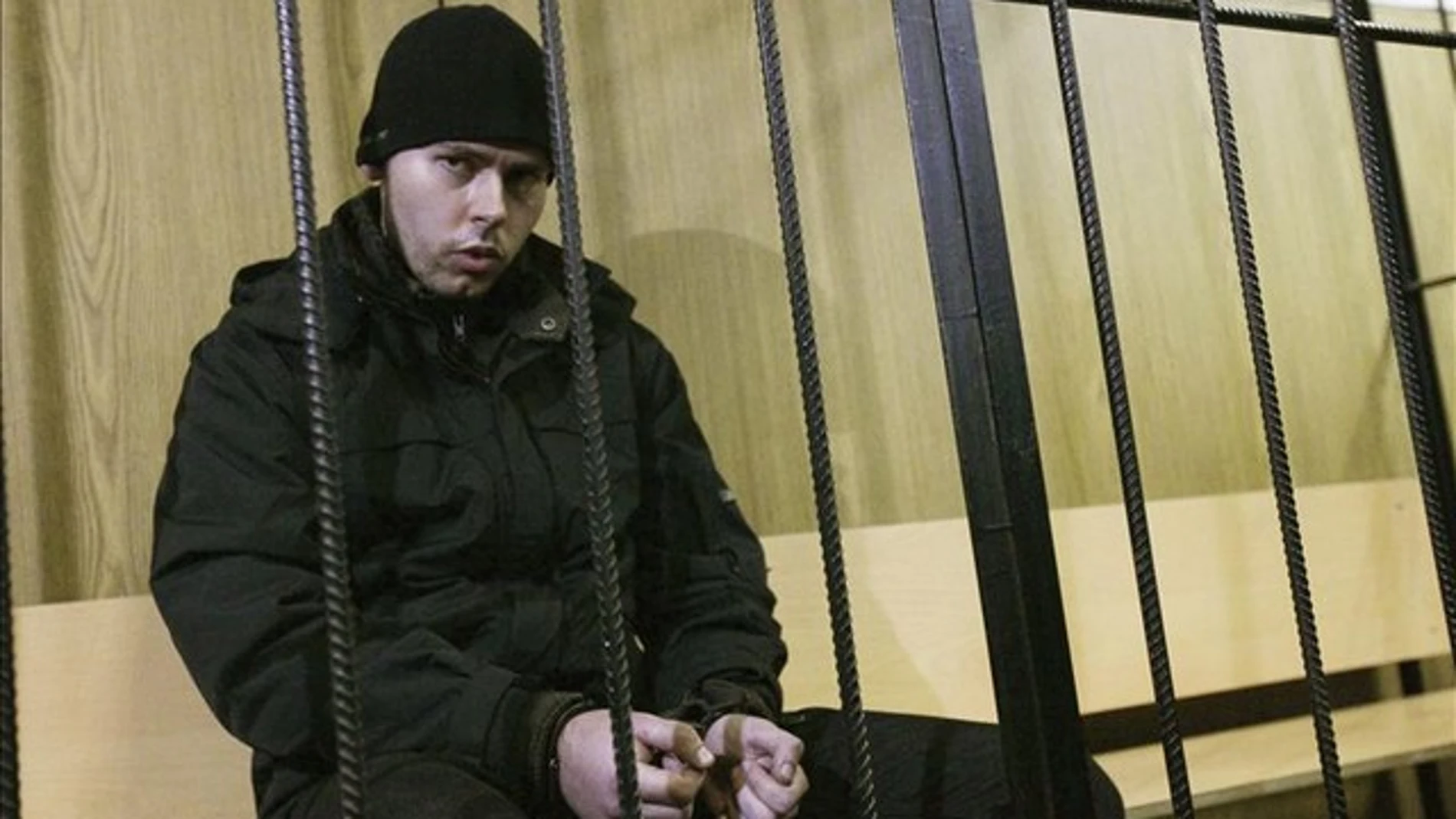 Dmitry Vinogradov , en la celda de un juzgado de Moscú