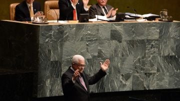 El presidente de la Autoridad Nacional Palestina, Abás, recibe un aplauso en la ONU