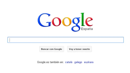Página principal de Google Página principal de Google