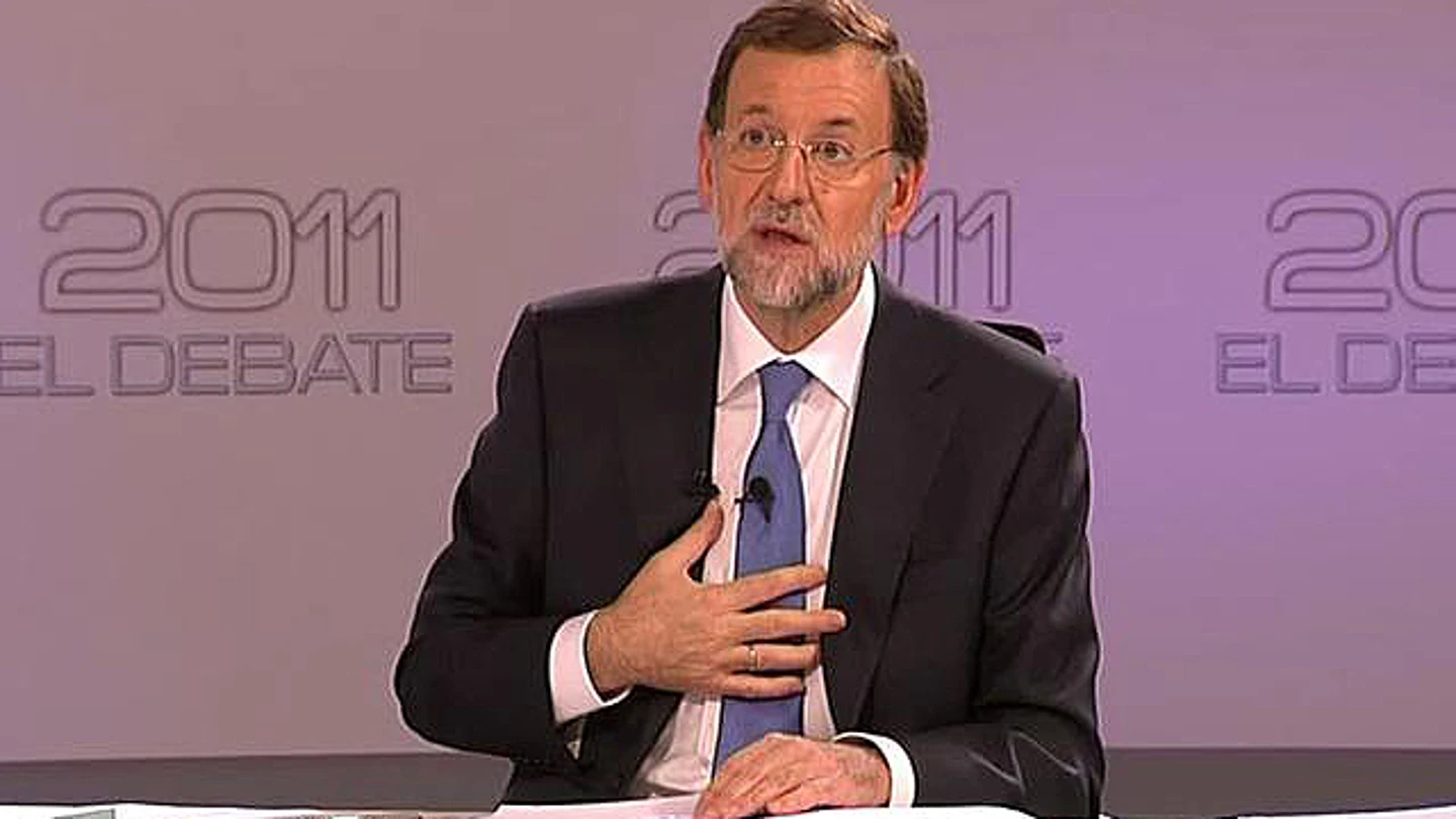 Mariano Rajoy en el debate electoral frente a Rubalcaba Mariano Rajoy en el debate electoral frente a Rubalcaba
