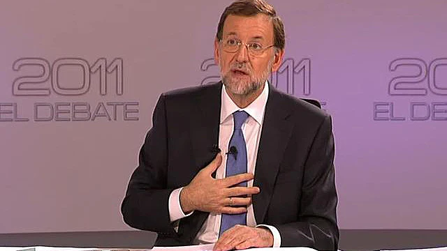 Mariano Rajoy en el debate electoral frente a Rubalcaba Mariano Rajoy en el debate electoral frente a Rubalcaba