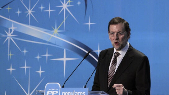 Mariano Rajoy, en la cena de Navidad del PP.
