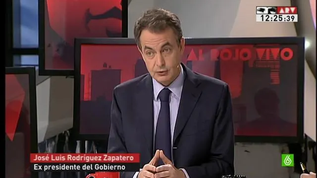 Zapatero en el plató de Al Rojo Vivo