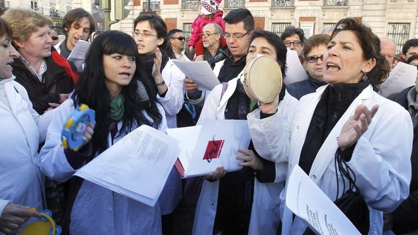 Villancicos contra las privatizaciones sanitarias
