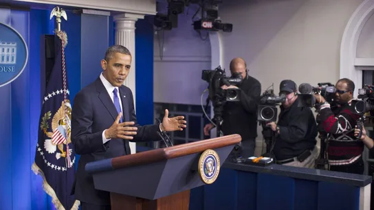 Barack Obama en una rueda de prensa Barack Obama en una rueda de prensa