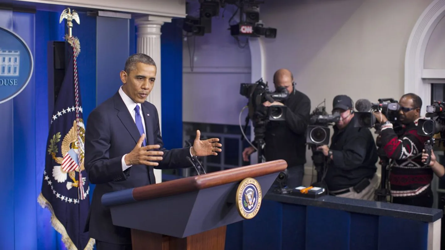 Barack Obama en una rueda de prensa Barack Obama en una rueda de prensa