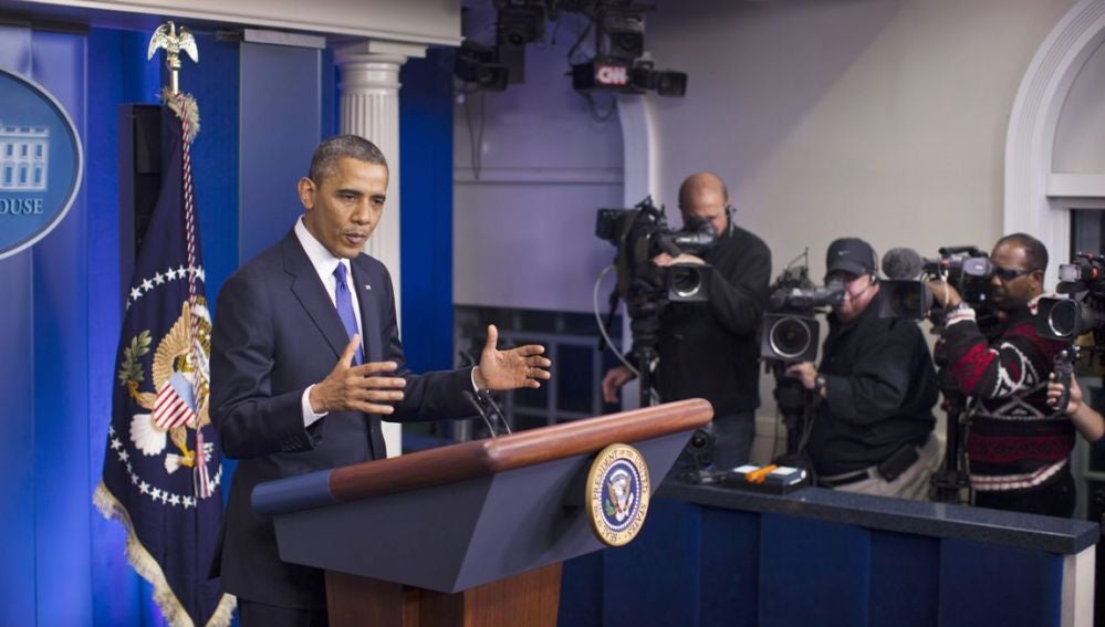 Barack Obama en una rueda de prensa